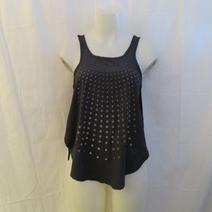 SHAG BLACK ATHLETIC YOGA TANK TOP SIDE SLITS SMALL